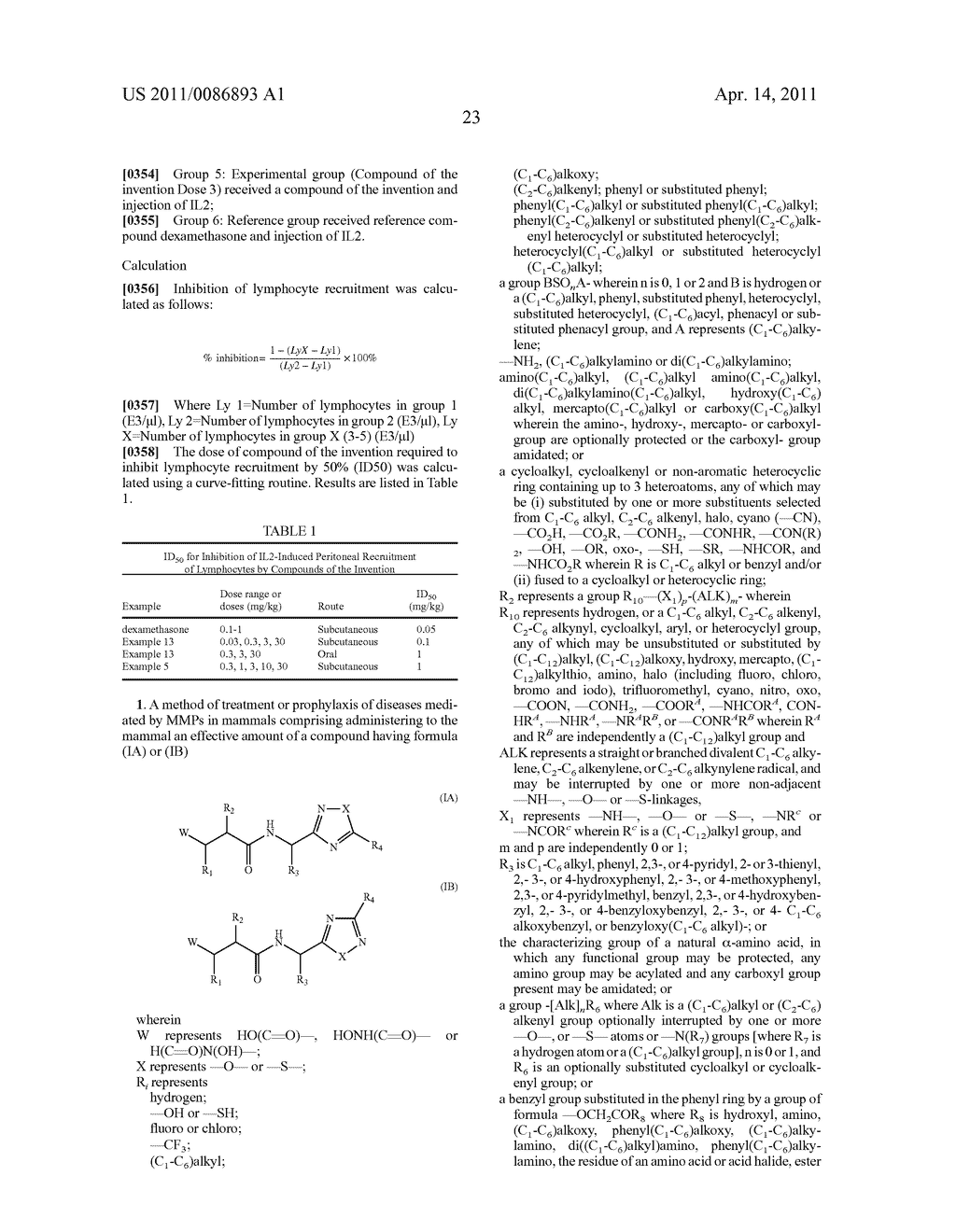 OXA- AND THIADIAZOLES AND THEIR USE AS METALLOPROTEINASE INHIBITORS - diagram, schematic, and image 26