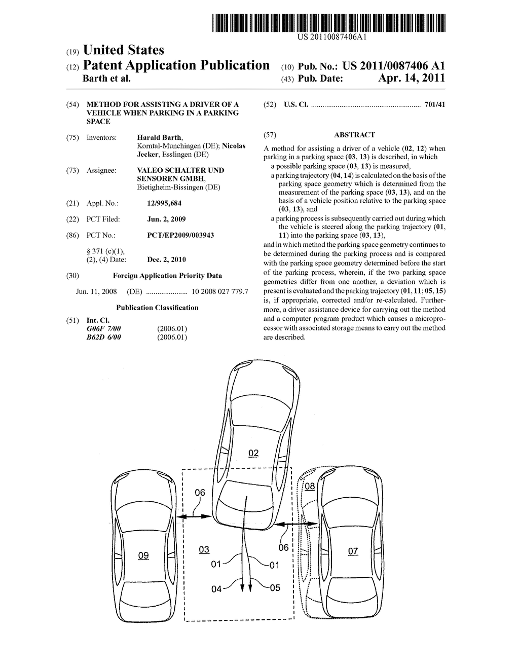 METHOD FOR ASSISTING A DRIVER OF A VEHICLE WHEN PARKING IN A PARKING SPACE - diagram, schematic, and image 01