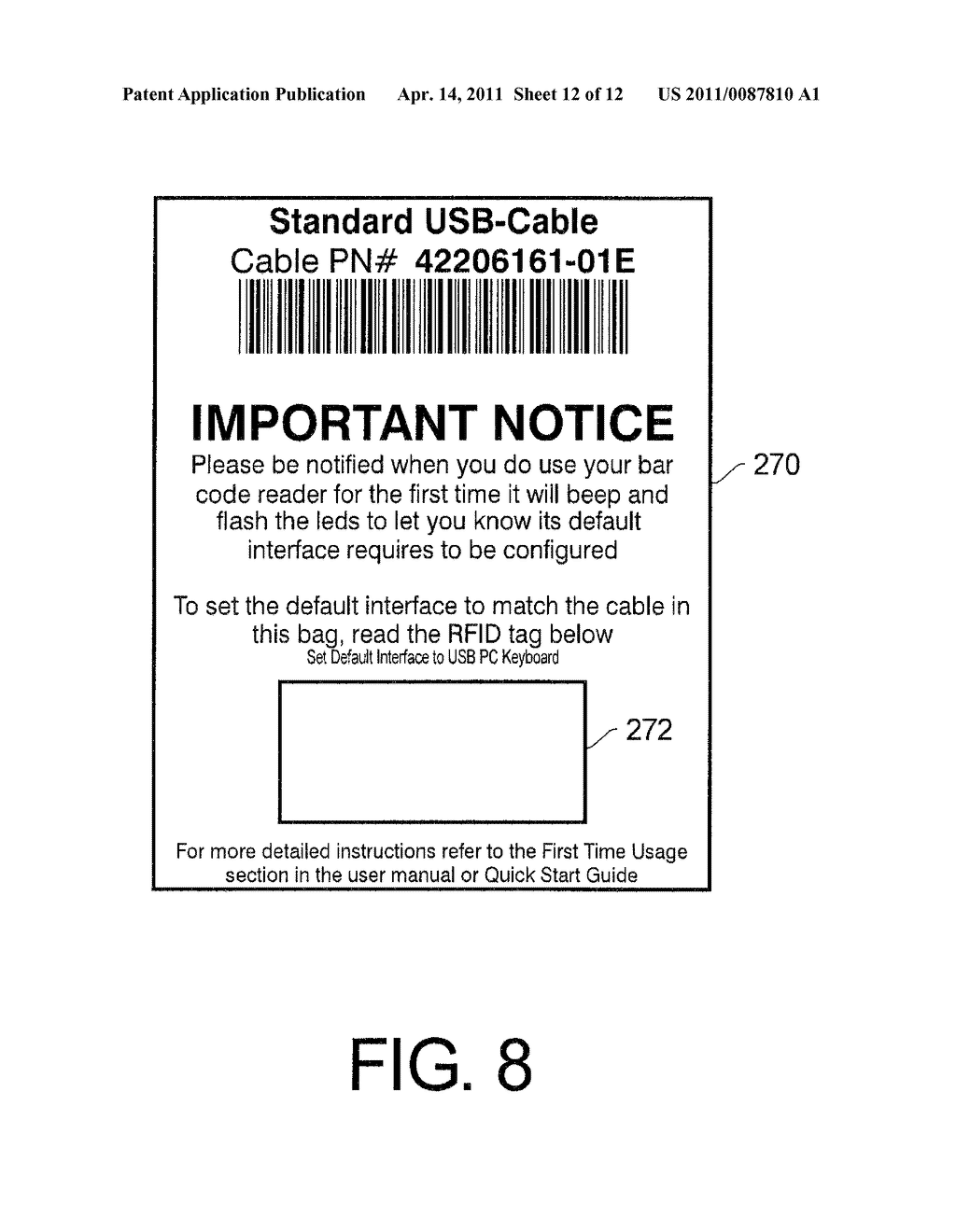 METHOD OF PROGRAMMING THE DEFAULT CABLE INTERFACE SOFTWARE IN AN INDICIA READING DEVICE - diagram, schematic, and image 13