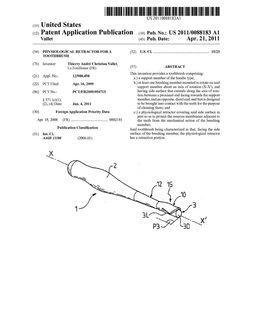 PHYSIOLOGICAL RETRACTOR FOR A TOOTHBRUSH - diagram, schematic, and image 01