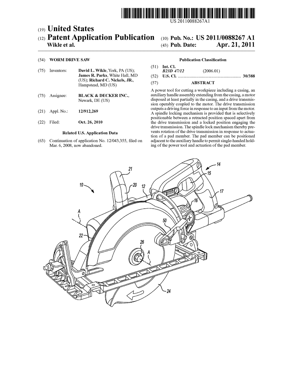 Worm Drive Saw - diagram, schematic, and image 01