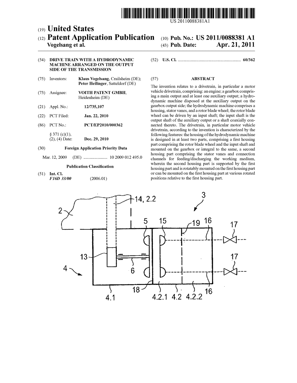 DRIVE TRAIN WITH A HYDRODYNAMIC MACHINE ARRANGED ON THE OUTPUT SIDE OF THE TRANSMISSION - diagram, schematic, and image 01