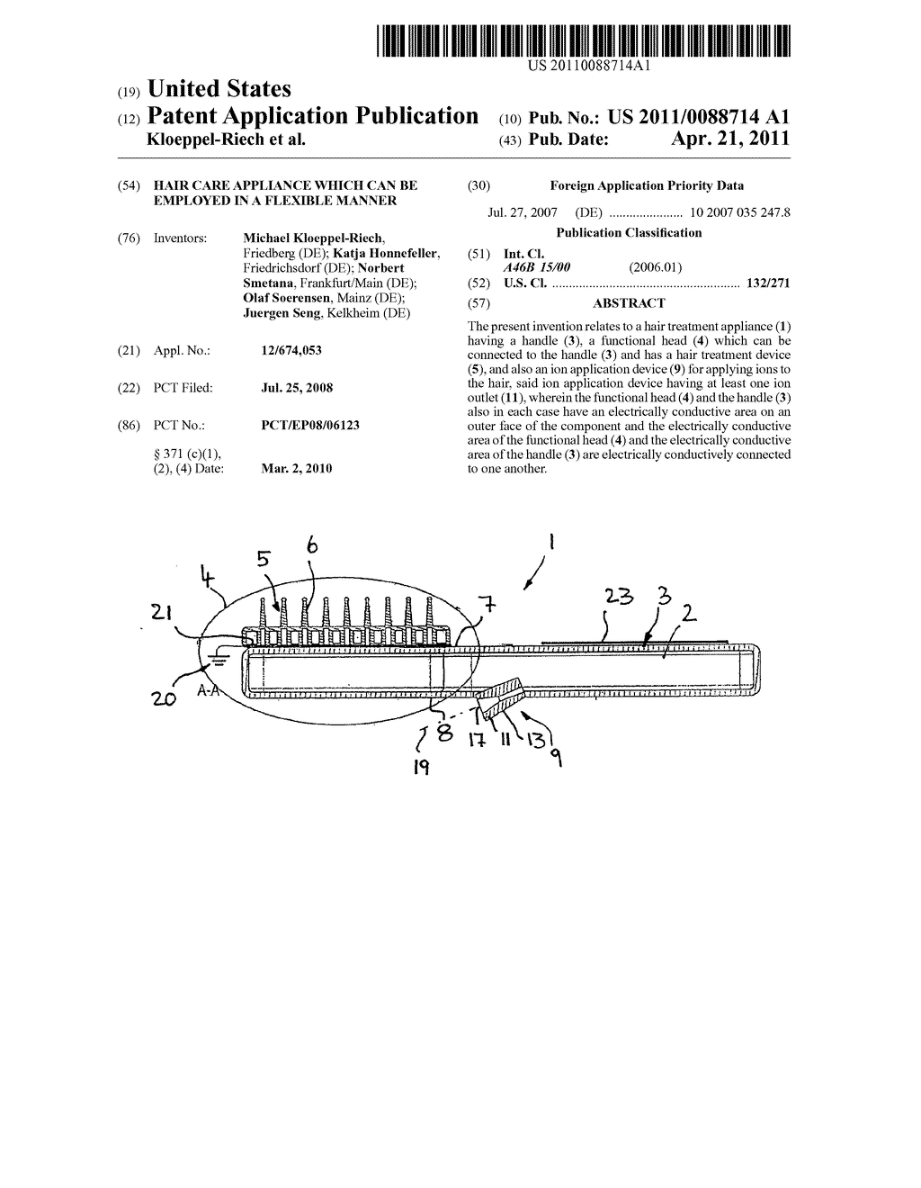 HAIR CARE APPLIANCE WHICH CAN BE EMPLOYED IN A FLEXIBLE MANNER - diagram, schematic, and image 01