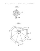 WEATHER-RESISTANT UMBRELLA OR PARASOL HAVING EXTENSIBLE COMPARTMENTED AND INDEPENDENT OPENINGS diagram and image