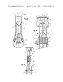 FILLER SPOUT WITH BOTH A VALVE MEMBER AND A SECONDARY SHUTTER AND WITH AN ACTUATOR ELEMENT BETWEEN THEM diagram and image