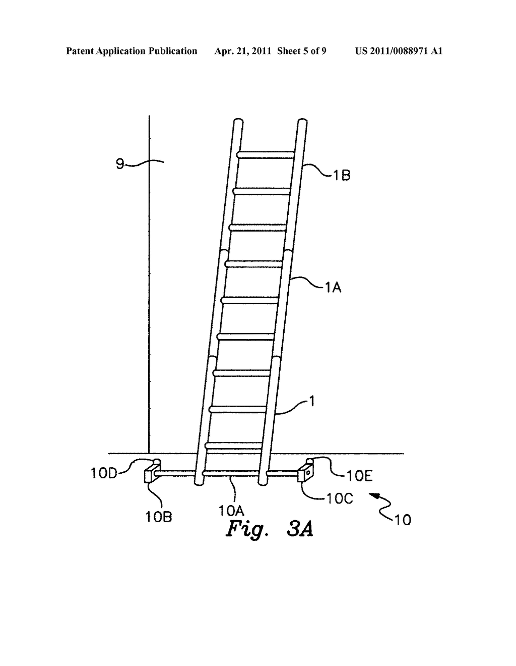 Collapsible step and extension ladder - diagram, schematic, and image 06