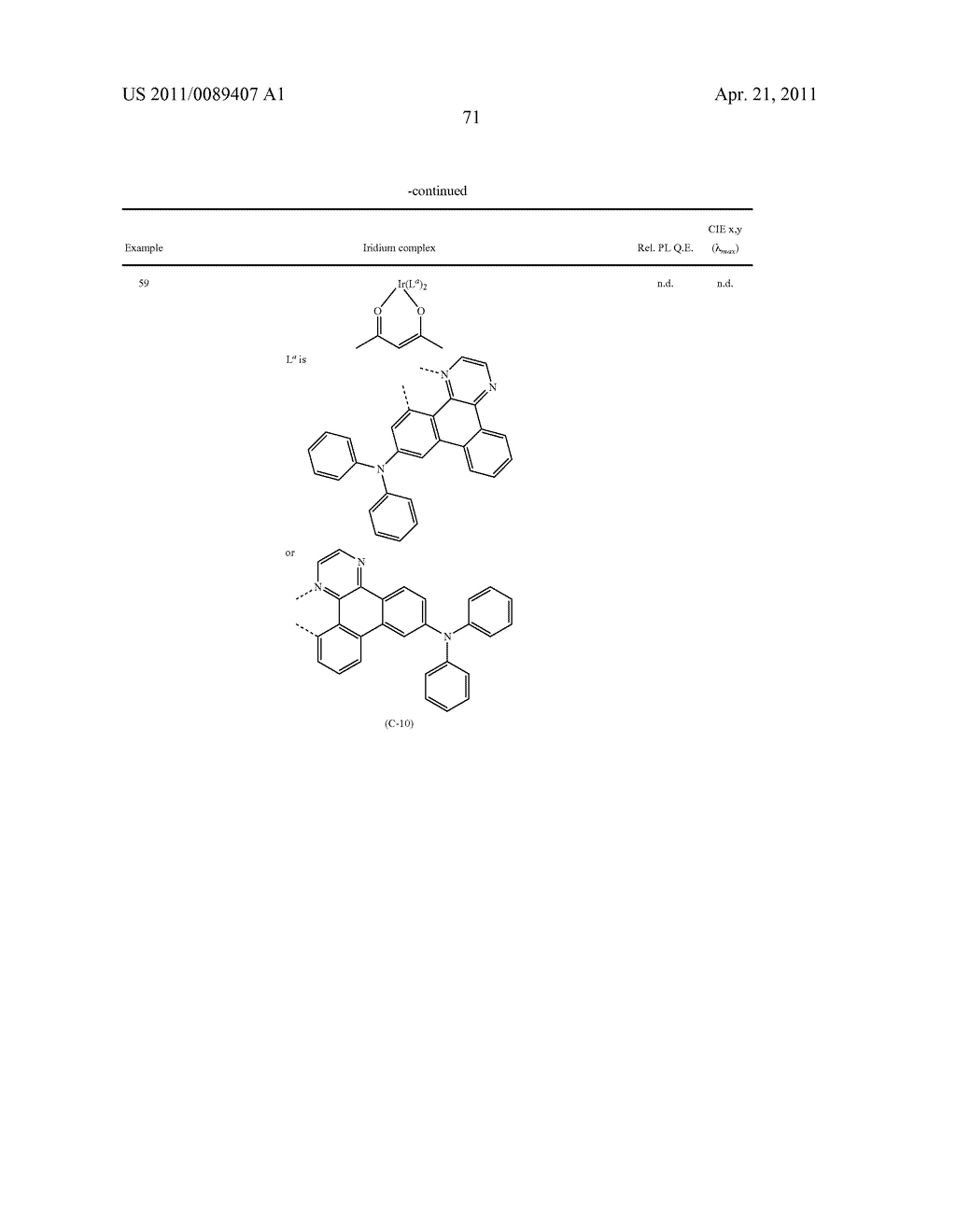 ELECTROLUMINISCENT METAL COMPLEXES WITH DIBENZO[F,H] QUINOXALINES - diagram, schematic, and image 72