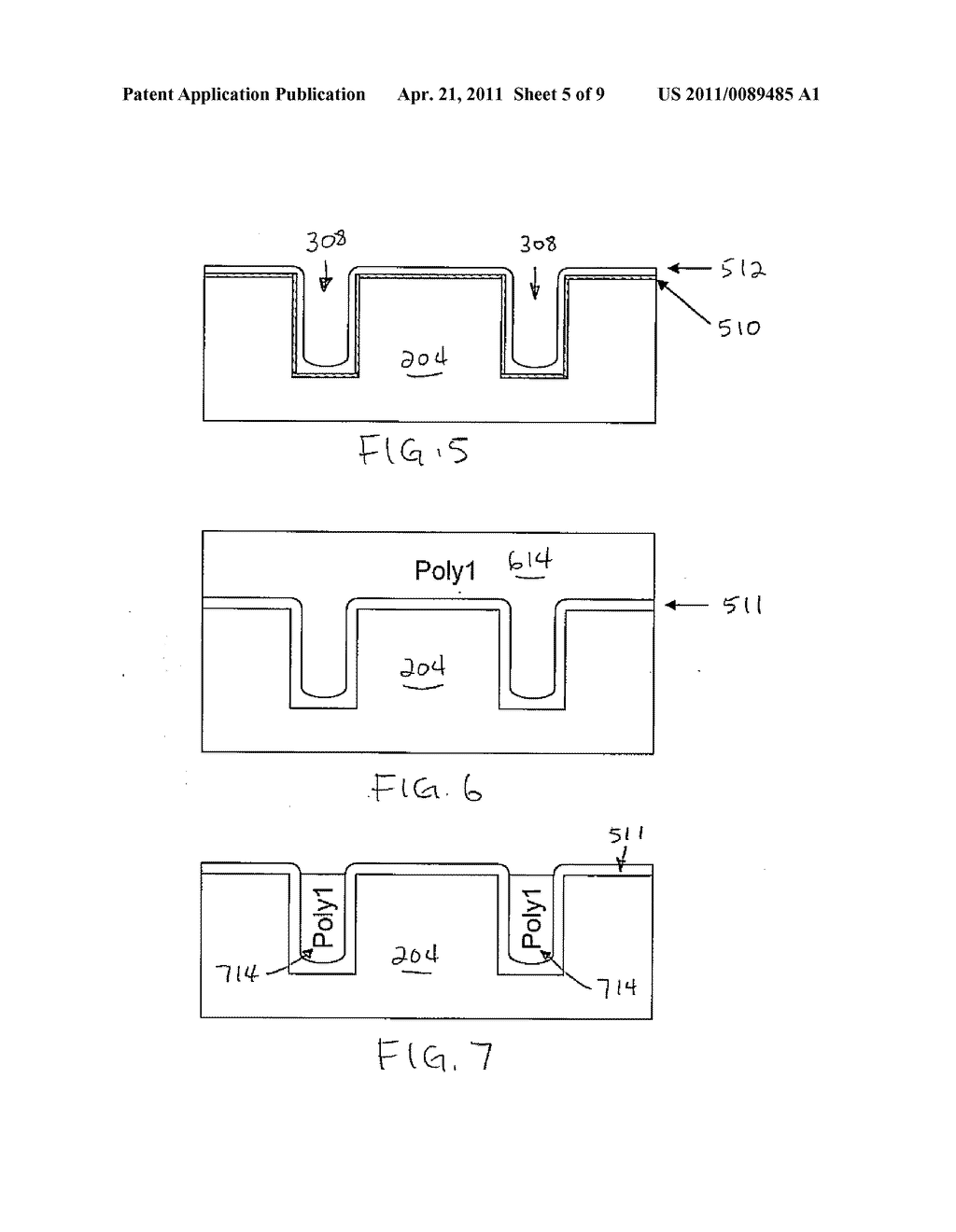 SPLIT GATE SEMICONDUCTOR DEVICE WITH CURVED GATE OXIDE PROFILE - diagram, schematic, and image 06