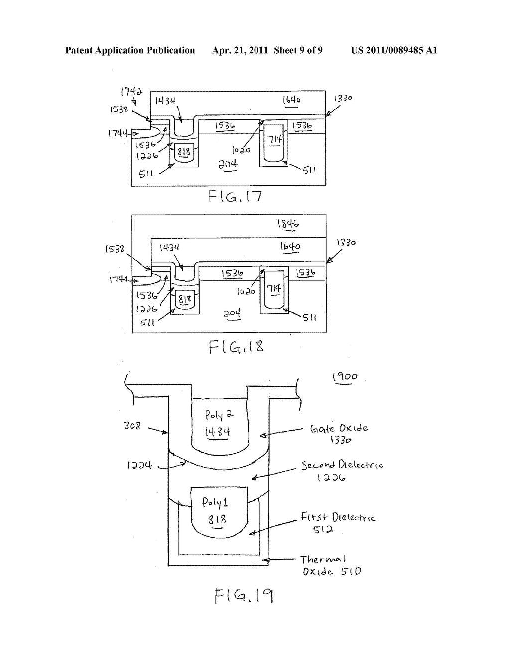 SPLIT GATE SEMICONDUCTOR DEVICE WITH CURVED GATE OXIDE PROFILE - diagram, schematic, and image 10