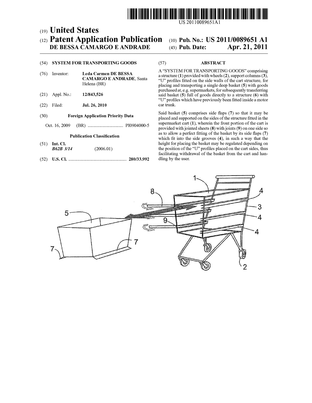 SYSTEM FOR TRANSPORTING GOODS - diagram, schematic, and image 01