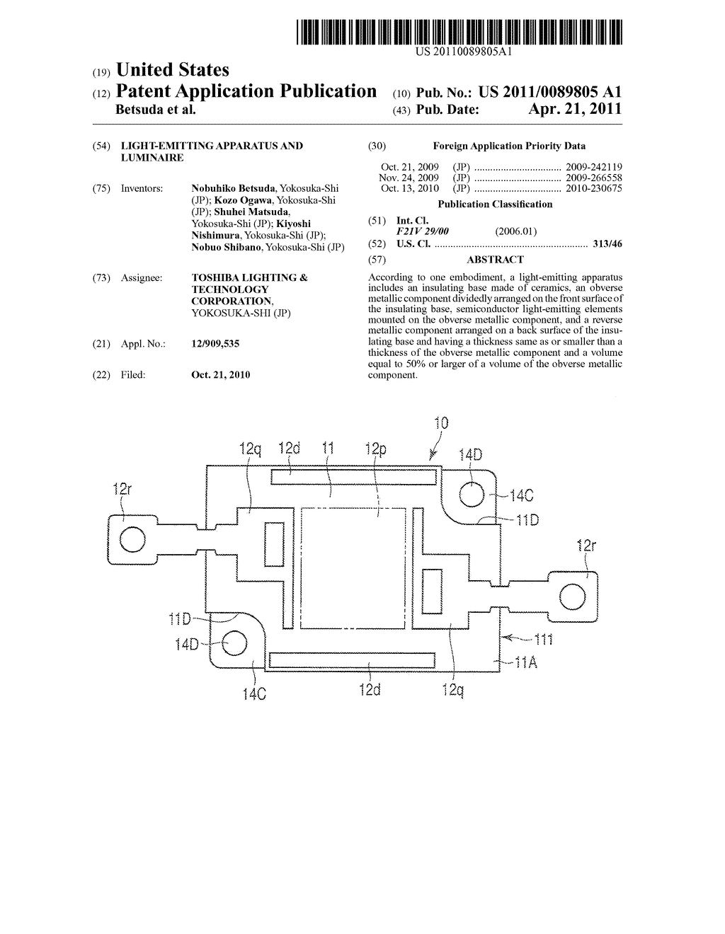 LIGHT-EMITTING APPARATUS AND LUMINAIRE - diagram, schematic, and image 01