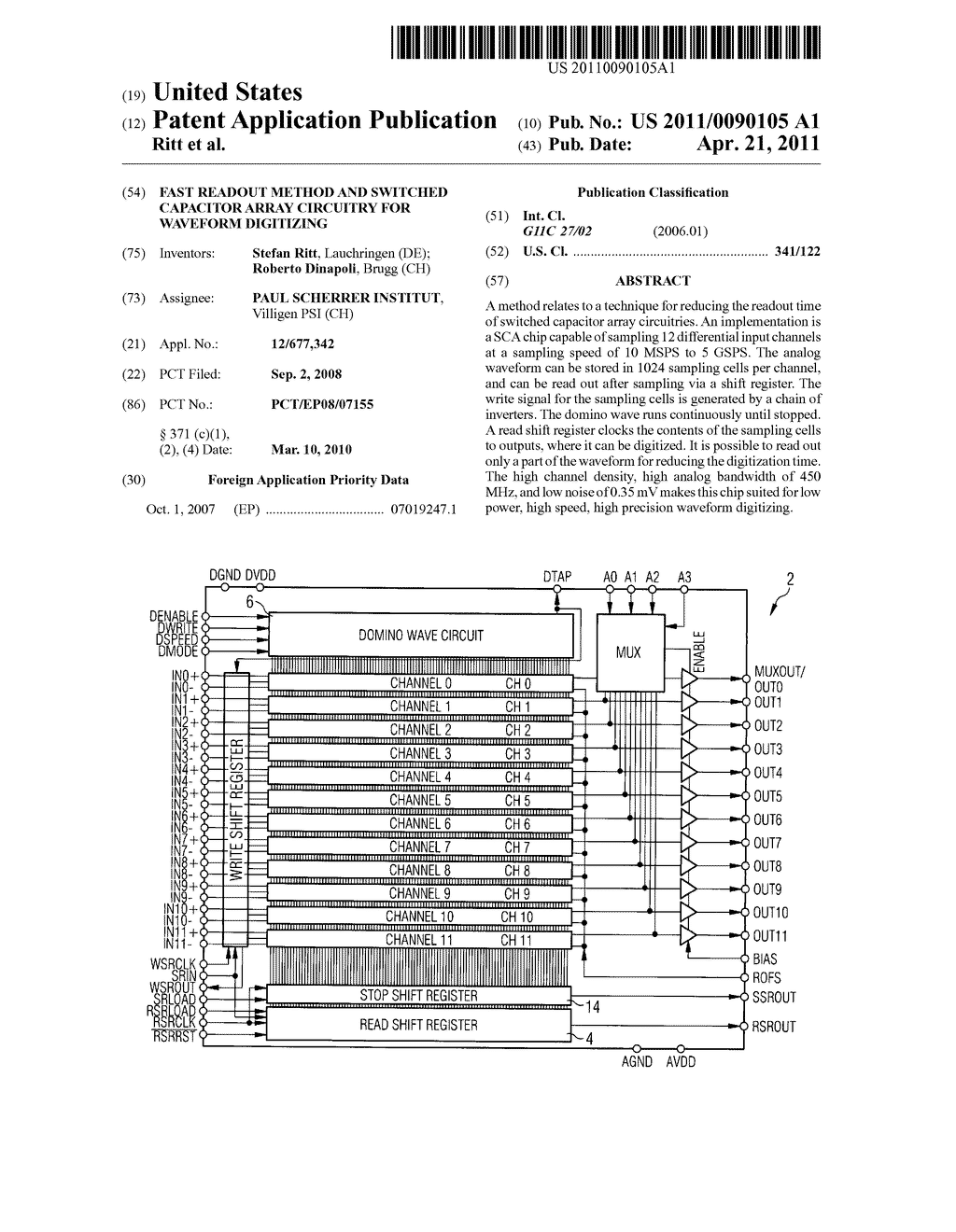 Fast Readout Method and Switched Capacitor Array Circuitry for Waveform Digitizing - diagram, schematic, and image 01