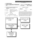 METHOD AND APPARATUS FOR MANAGING TOUCH FUNCTION IN A PORTABLE TERMINAL diagram and image