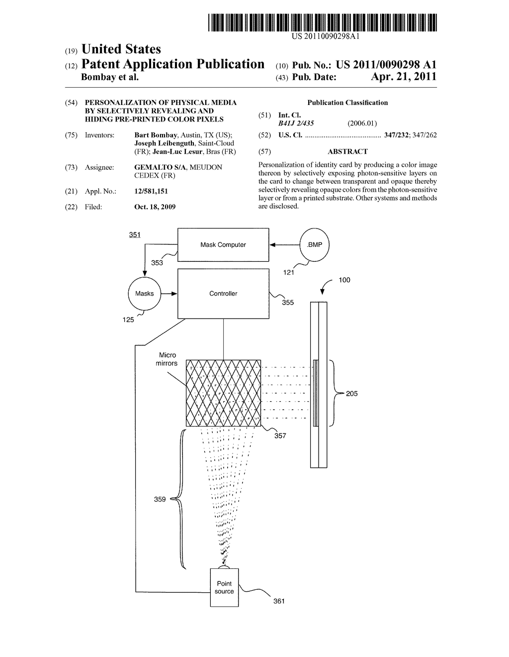 PERSONALIZATION OF PHYSICAL MEDIA BY SELECTIVELY REVEALING AND HIDING PRE-PRINTED COLOR PIXELS - diagram, schematic, and image 01