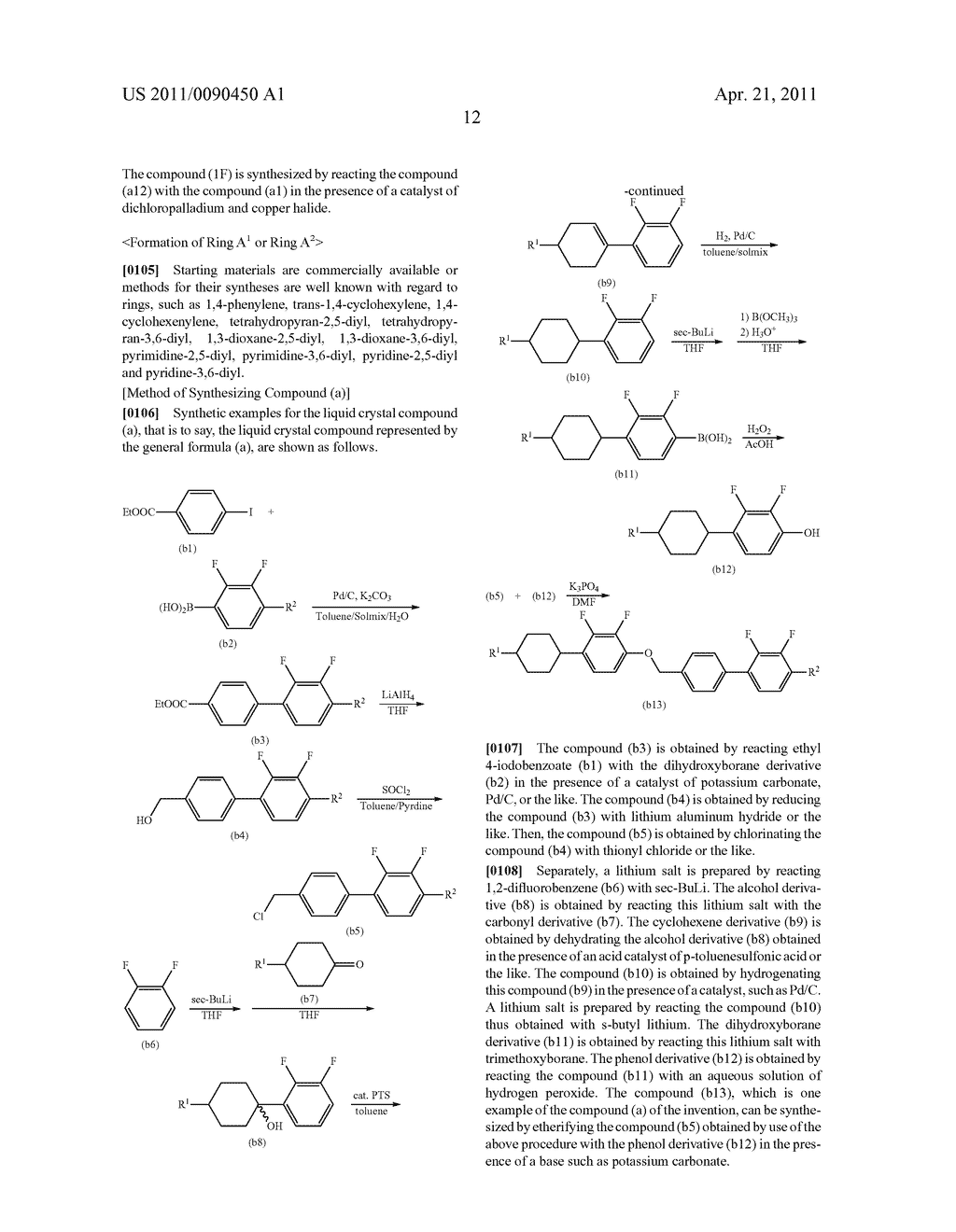 FOUR-RING LIQUID CRYSTAL COMPOUND HAVING LATERAL FLUORINE, LIQUID CRYSTAL COMPOSITION AND LIQUID CRYSTAL DISPLAY DEVICE - diagram, schematic, and image 13