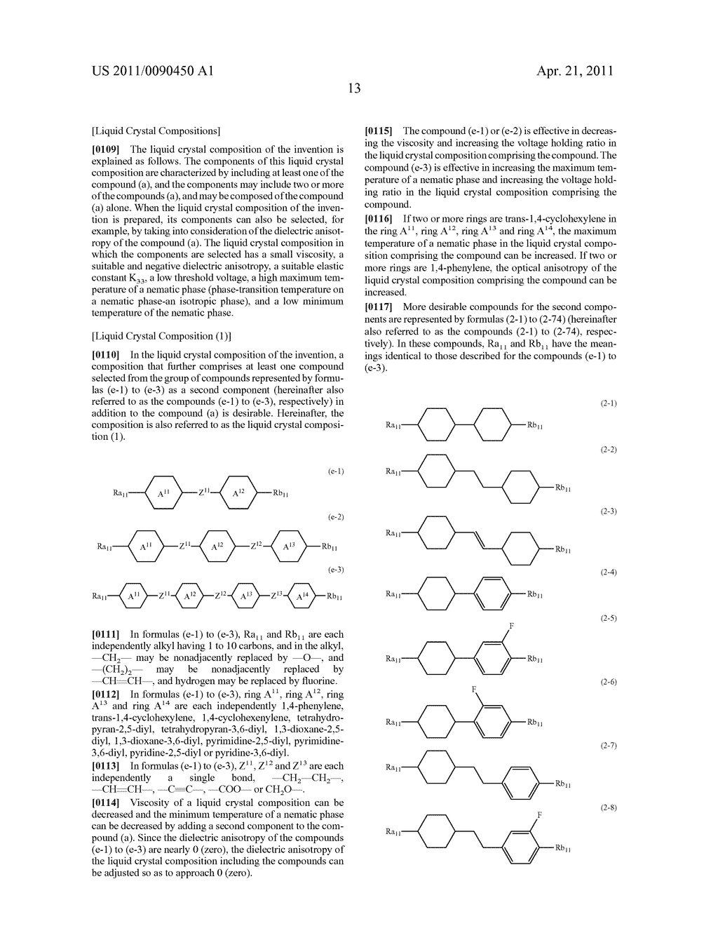 FOUR-RING LIQUID CRYSTAL COMPOUND HAVING LATERAL FLUORINE, LIQUID CRYSTAL COMPOSITION AND LIQUID CRYSTAL DISPLAY DEVICE - diagram, schematic, and image 14