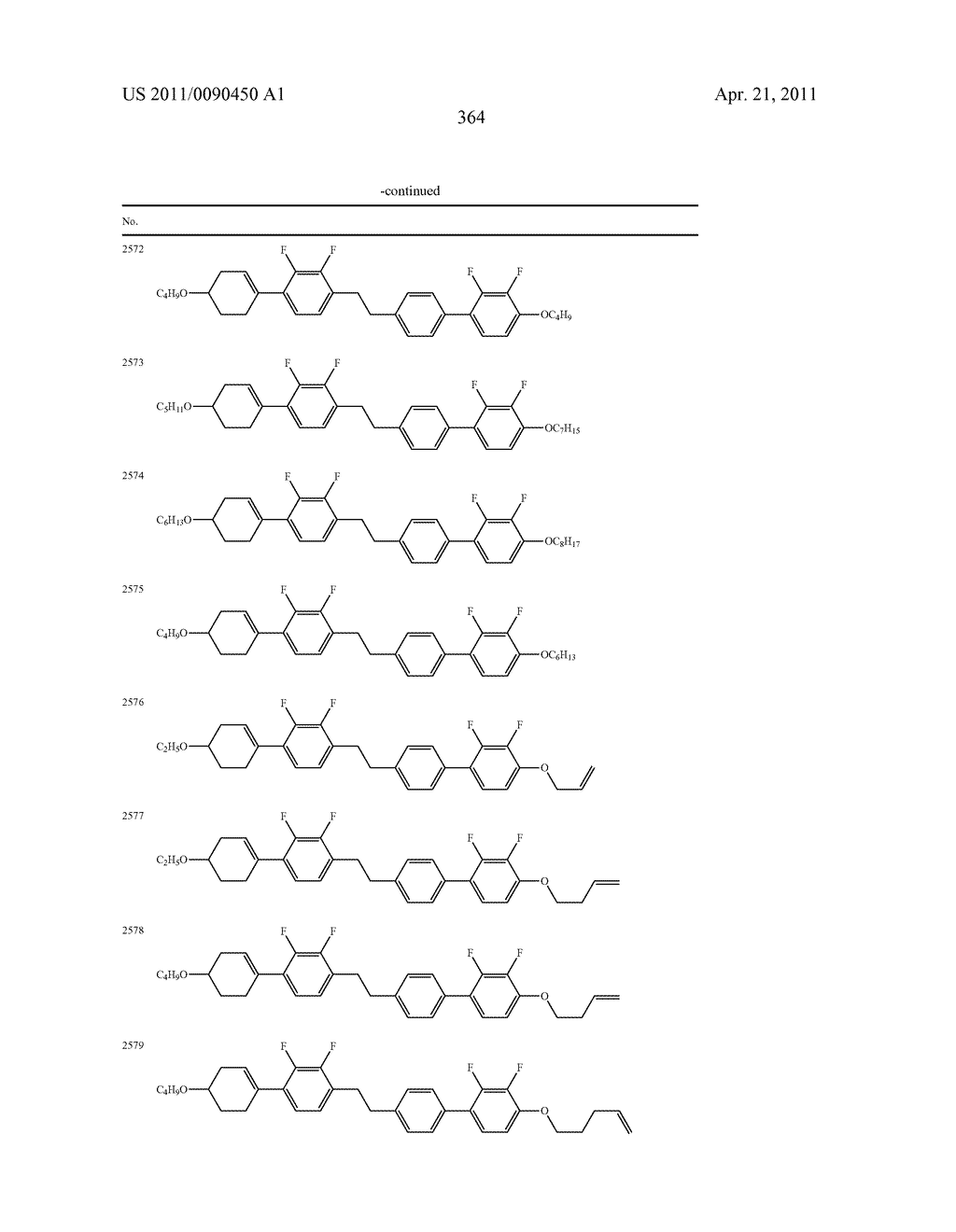 FOUR-RING LIQUID CRYSTAL COMPOUND HAVING LATERAL FLUORINE, LIQUID CRYSTAL COMPOSITION AND LIQUID CRYSTAL DISPLAY DEVICE - diagram, schematic, and image 365