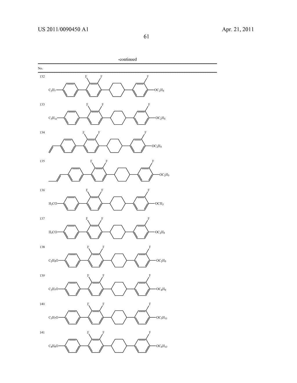 FOUR-RING LIQUID CRYSTAL COMPOUND HAVING LATERAL FLUORINE, LIQUID CRYSTAL COMPOSITION AND LIQUID CRYSTAL DISPLAY DEVICE - diagram, schematic, and image 62