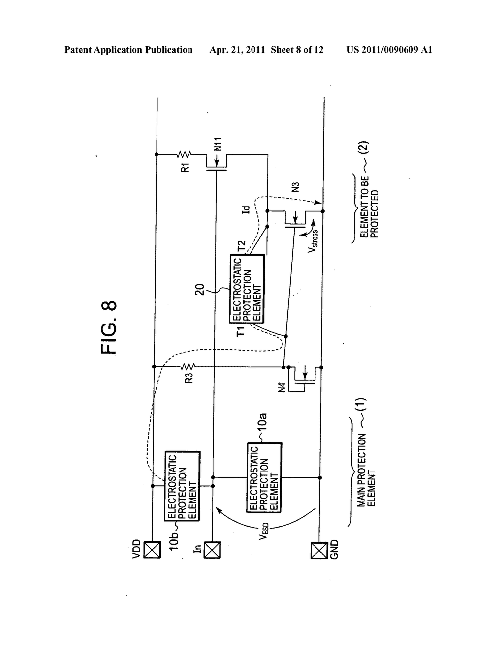 Electrostatic protection circuit - diagram, schematic, and image 09