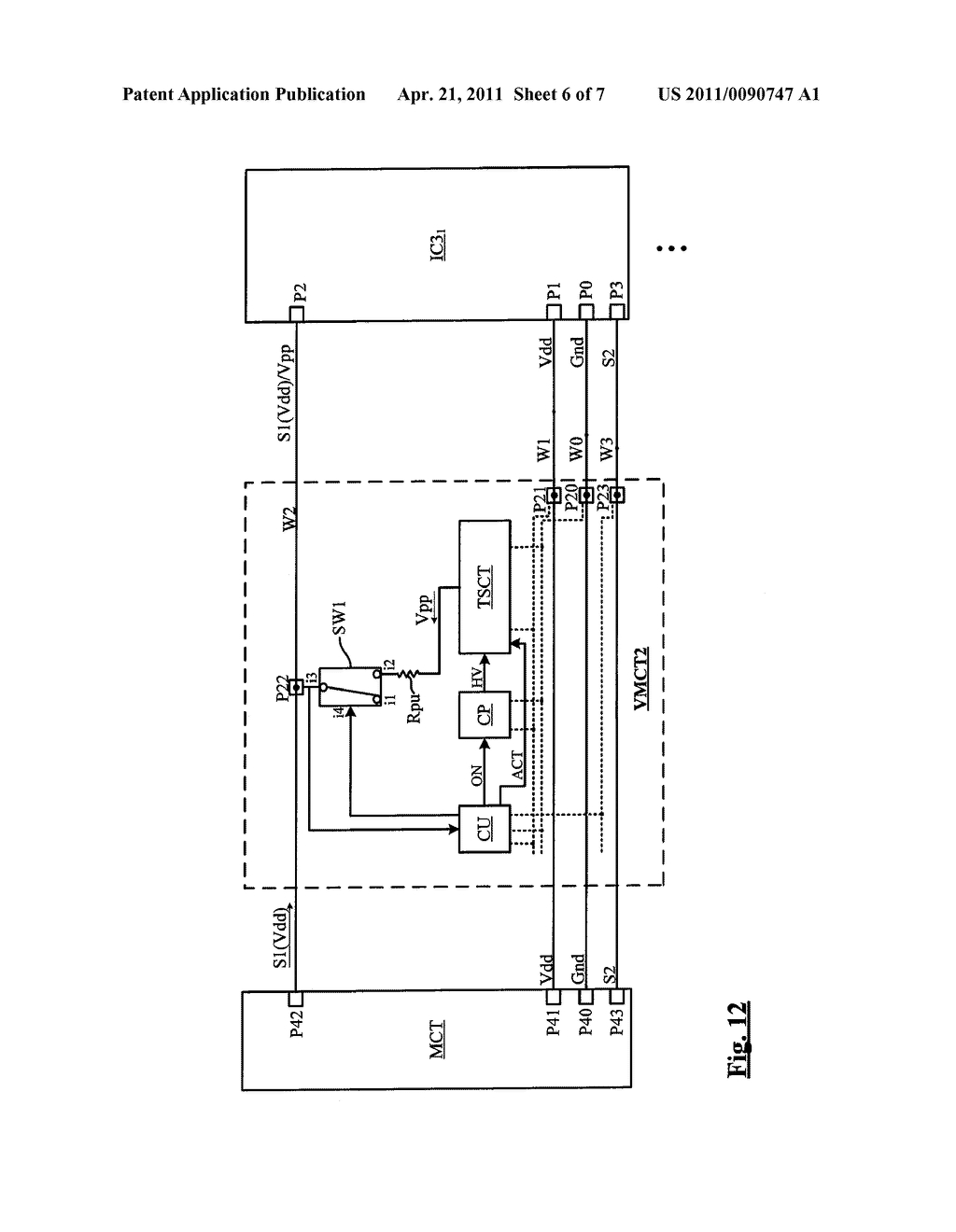 INTEGRATED CIRCUIT COMPRISING A NON-DEDICATED TERMINAL FOR RECEIVING AN ERASE PROGRAM HIGH VOLTAGE - diagram, schematic, and image 07