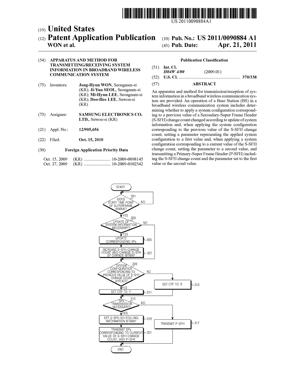 APPARATUS AND METHOD FOR TRANSMITTING/RECEIVING SYSTEM INFORMATION IN BROADBAND WIRELESS COMMUNICATION SYSTEM - diagram, schematic, and image 01