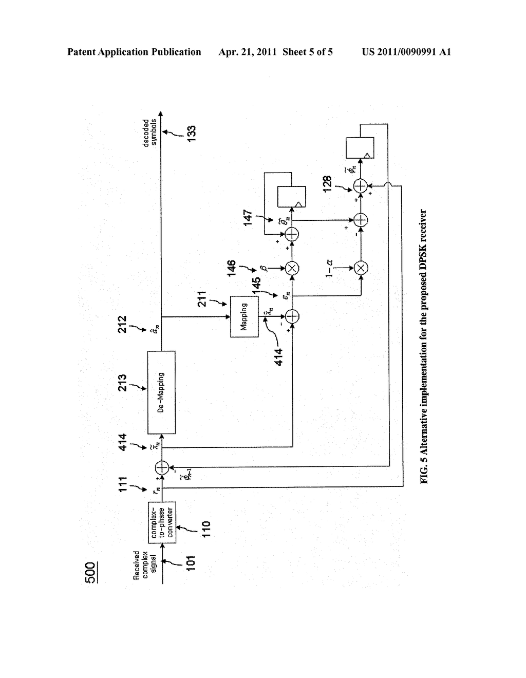 METHOD AND APPARATUS FOR PHASE REFERENCE TRACKING OF DIGITAL PHASE MODULATED SIGNALS IN THE RECEIVER - diagram, schematic, and image 06