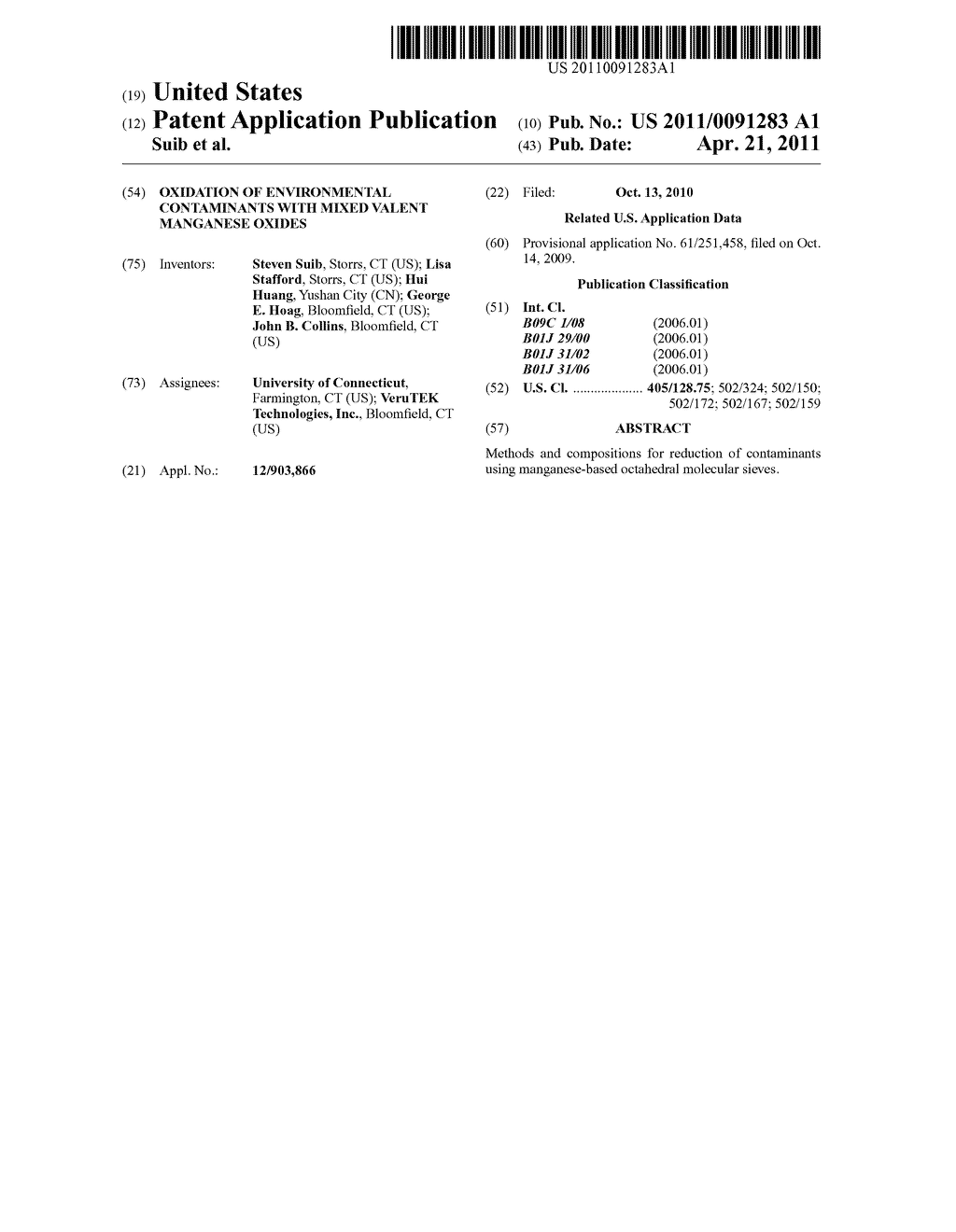 OXIDATION OF ENVIRONMENTAL CONTAMINANTS WITH MIXED VALENT MANGANESE OXIDES - diagram, schematic, and image 01