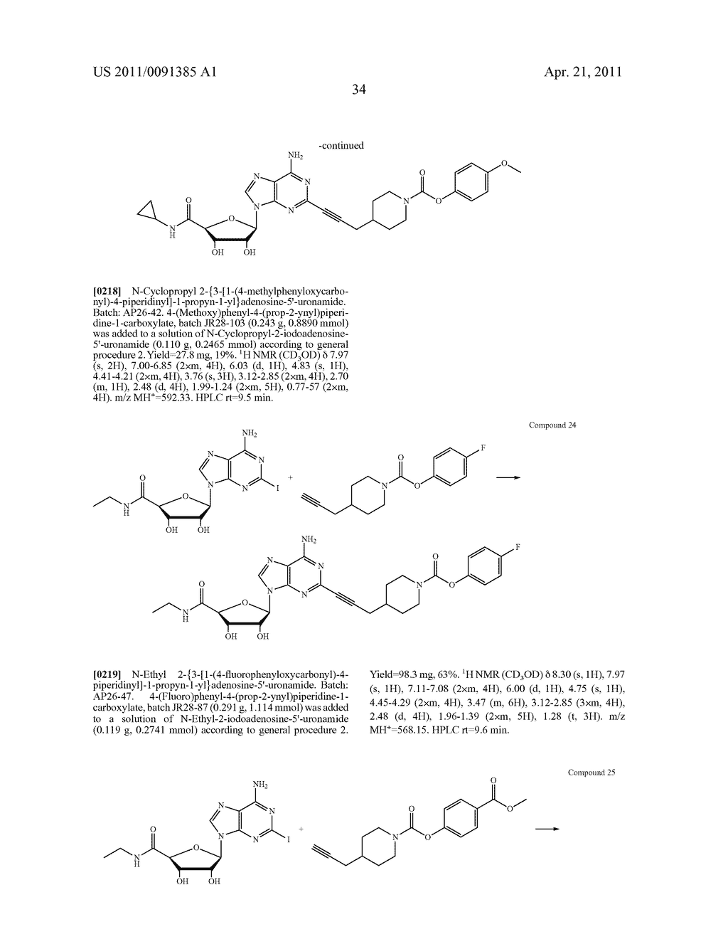 SUBSTITUTED ARYL PIPERIDINYLALKYNYLADENOSINES AS A2AR AGONISTS - diagram, schematic, and image 35