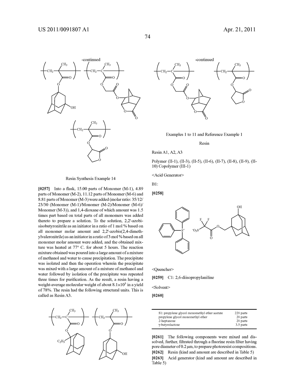 PHOTORESIST COMPOSITION - diagram, schematic, and image 75