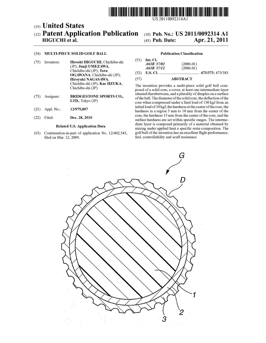 MULTI-PIECE SOLID GOLF BALL - diagram, schematic, and image 01