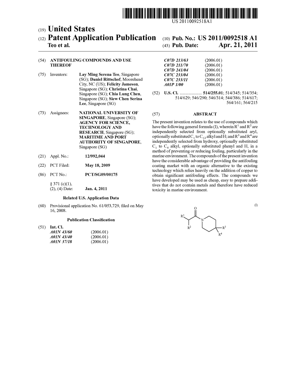 Antifouling Compounds And Use Thereof - diagram, schematic, and image 01