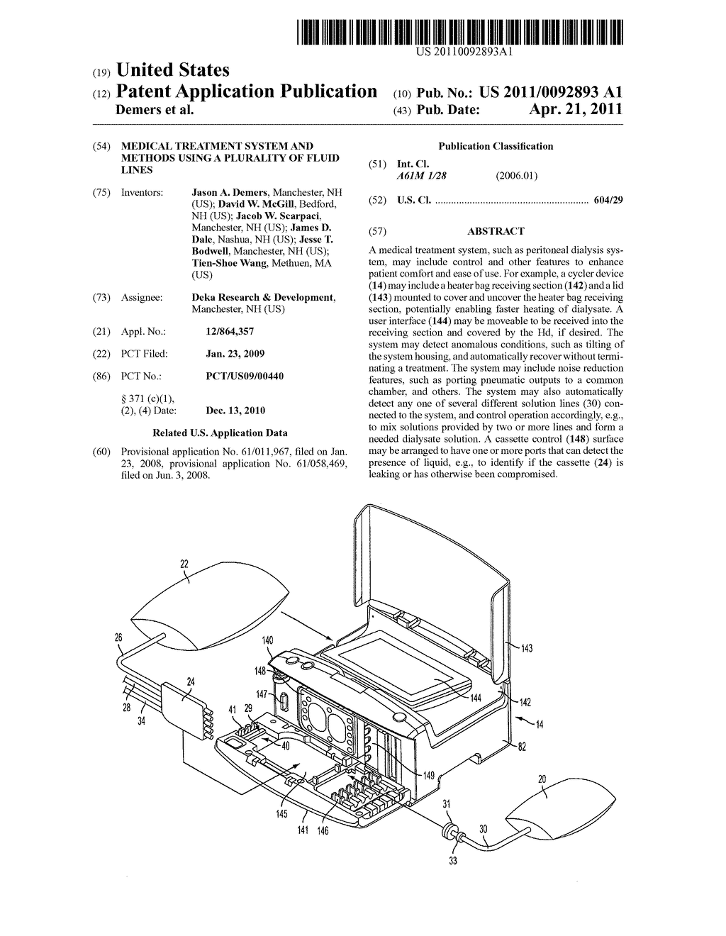 MEDICAL TREATMENT SYSTEM AND METHODS USING A PLURALITY OF FLUID LINES - diagram, schematic, and image 01