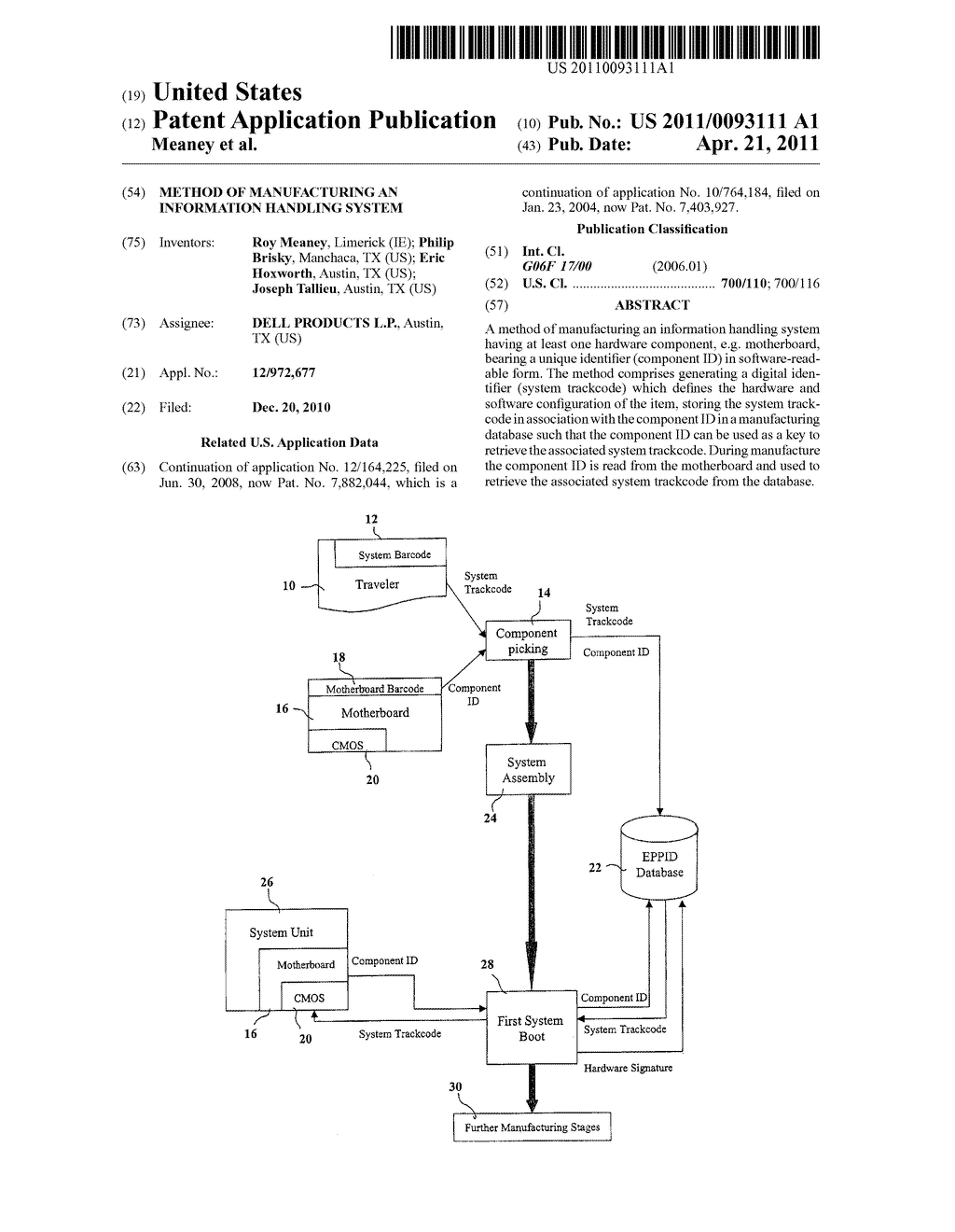 METHOD OF MANUFACTURING AN INFORMATION HANDLING SYSTEM - diagram, schematic, and image 01