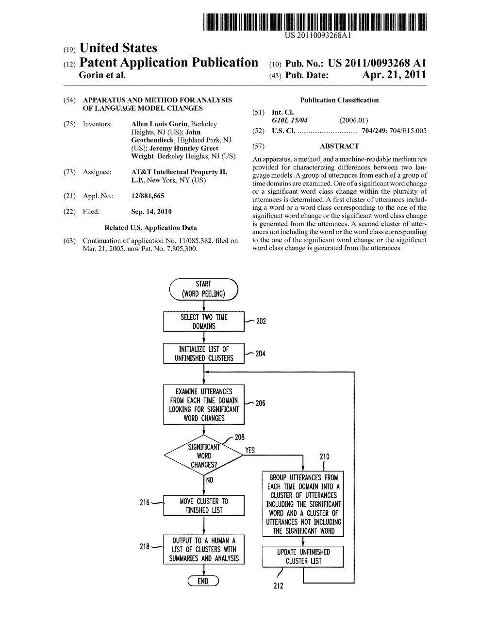 APPARATUS AND METHOD FOR ANALYSIS OF LANGUAGE MODEL CHANGES - diagram, schematic, and image 01