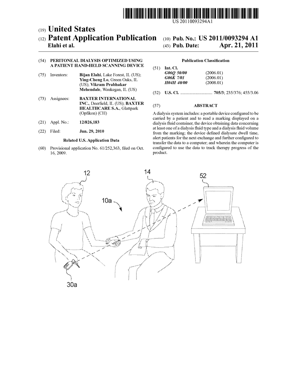 PERITONEAL DIALYSIS OPTIMIZED USING A PATIENT HAND-HELD SCANNING DEVICE - diagram, schematic, and image 01