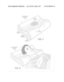 Anti-snore neck-support contour pillow diagram and image