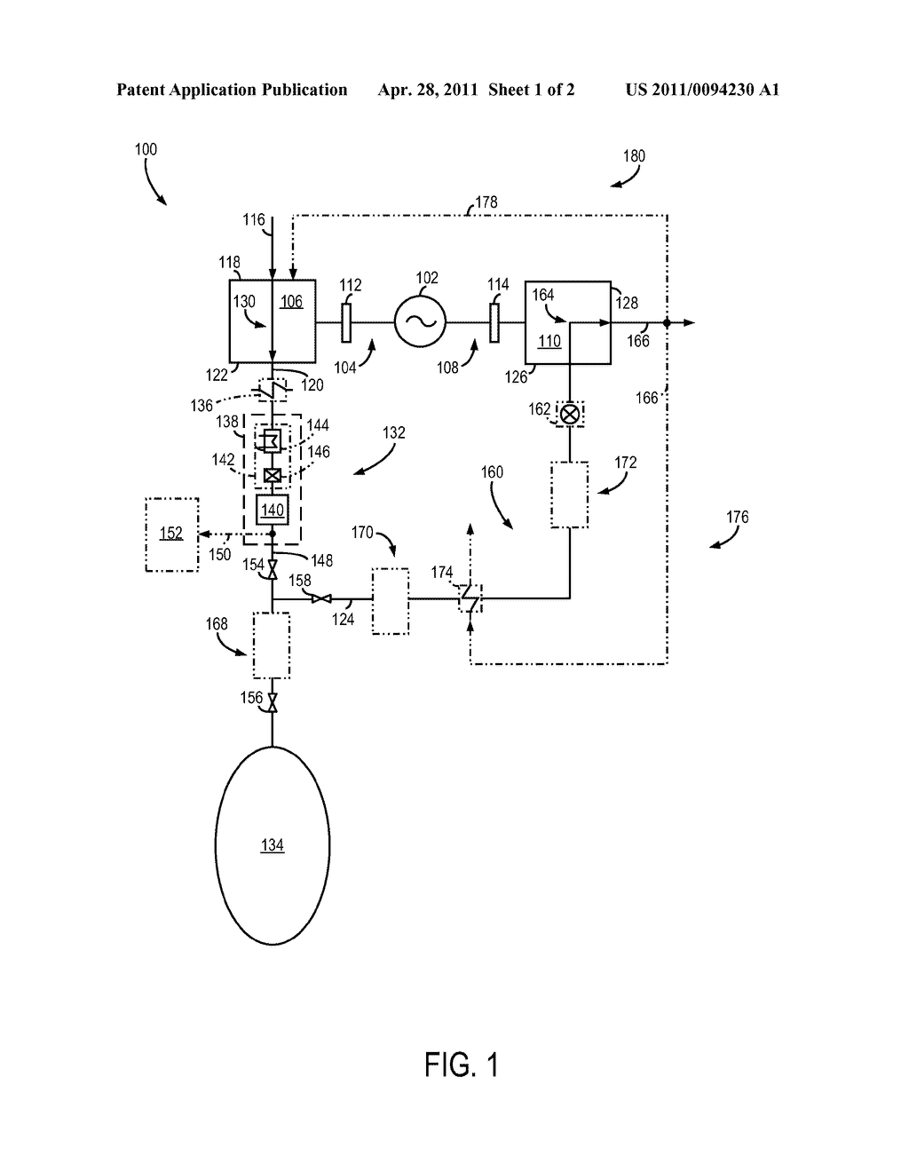 SYSTEM AND METHOD FOR CARBON DIOXIDE CAPTURE IN AN AIR COMPRESSION AND EXPANSION SYSTEM - diagram, schematic, and image 02