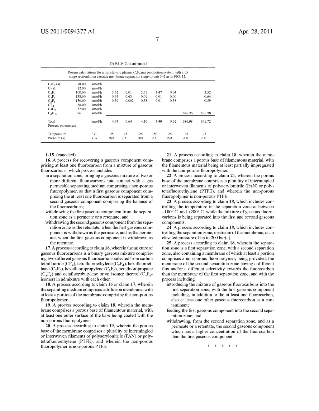 RECOVERY OF A GASEOUS COMPONENT FROM A MIXTURE OF GASEOUS COMPOUNDS - diagram, schematic, and image 16