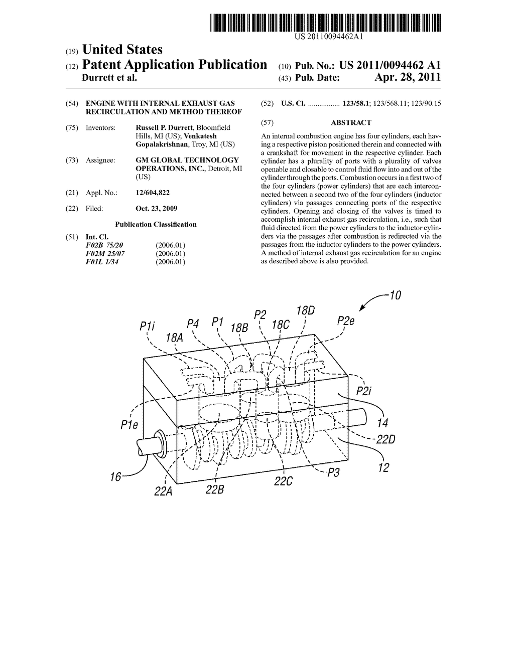 ENGINE WITH INTERNAL EXHAUST GAS RECIRCULATION AND METHOD THEREOF - diagram, schematic, and image 01