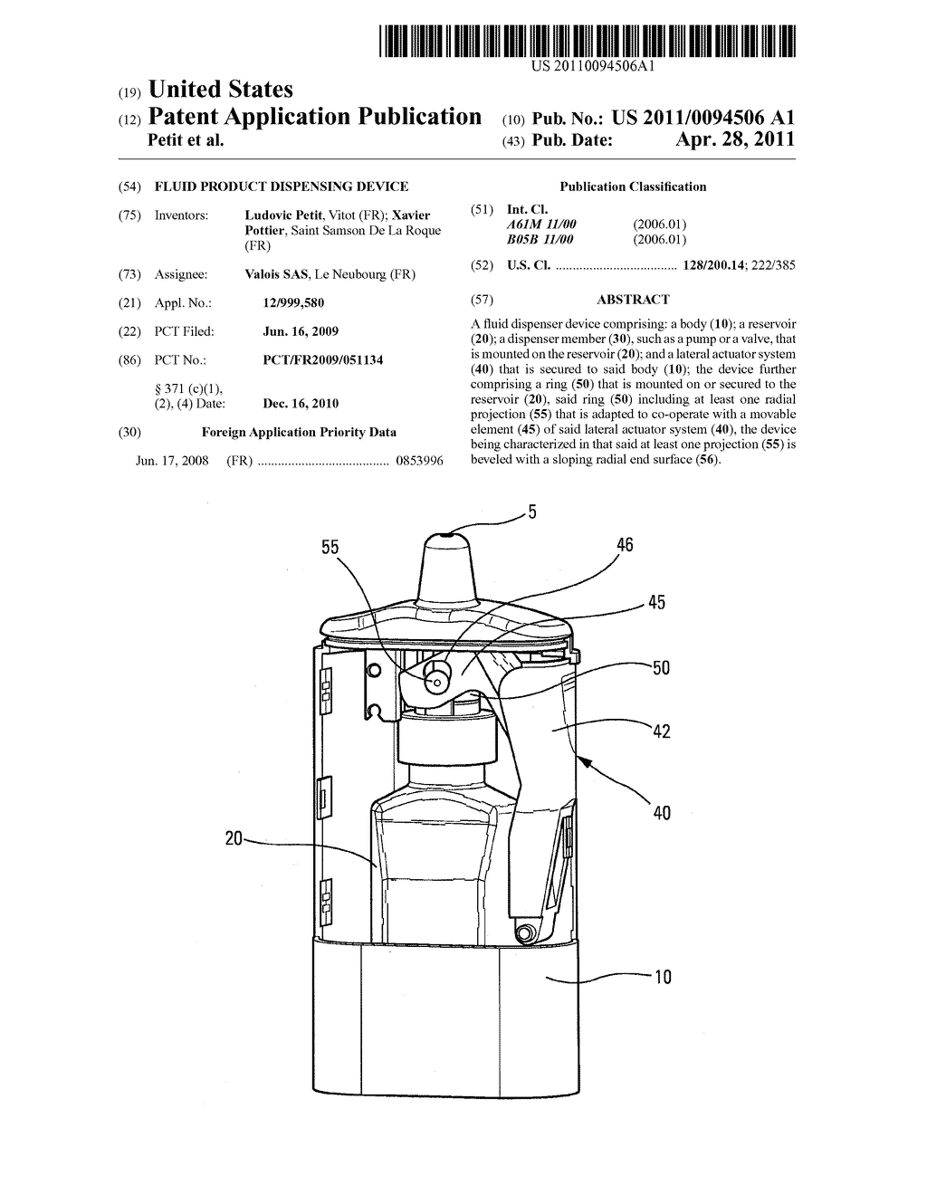 FLUID PRODUCT DISPENSING DEVICE - diagram, schematic, and image 01