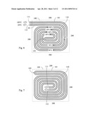 Heat absorbing or dissipating device with double-scroll piping transmitting temperature difference fluid diagram and image