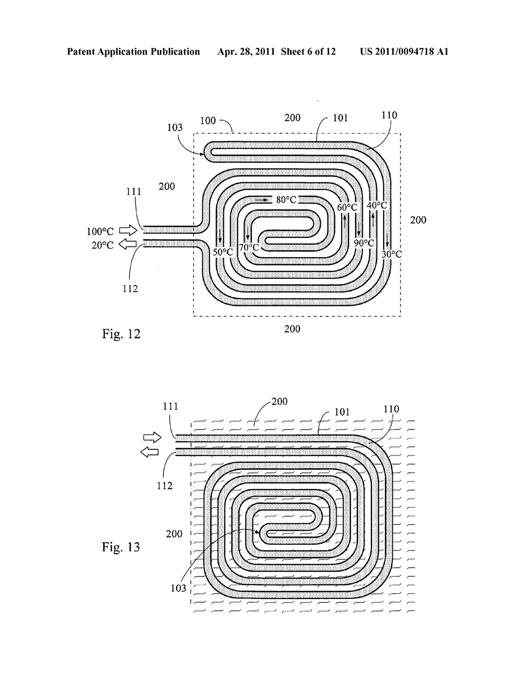 Heat absorbing or dissipating device with double-scroll piping transmitting temperature difference fluid - diagram, schematic, and image 07