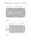 Heat absorbing or dissipating device with double-scroll piping transmitting temperature difference fluid diagram and image