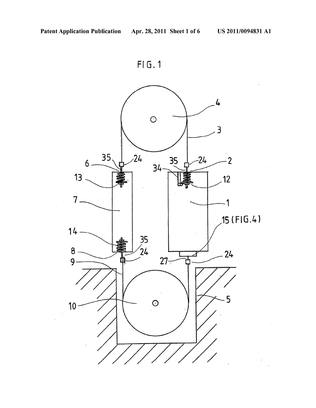 DEVICE FOR STRETCHING COMPENSATION IN LIFT CABLES - diagram, schematic, and image 02