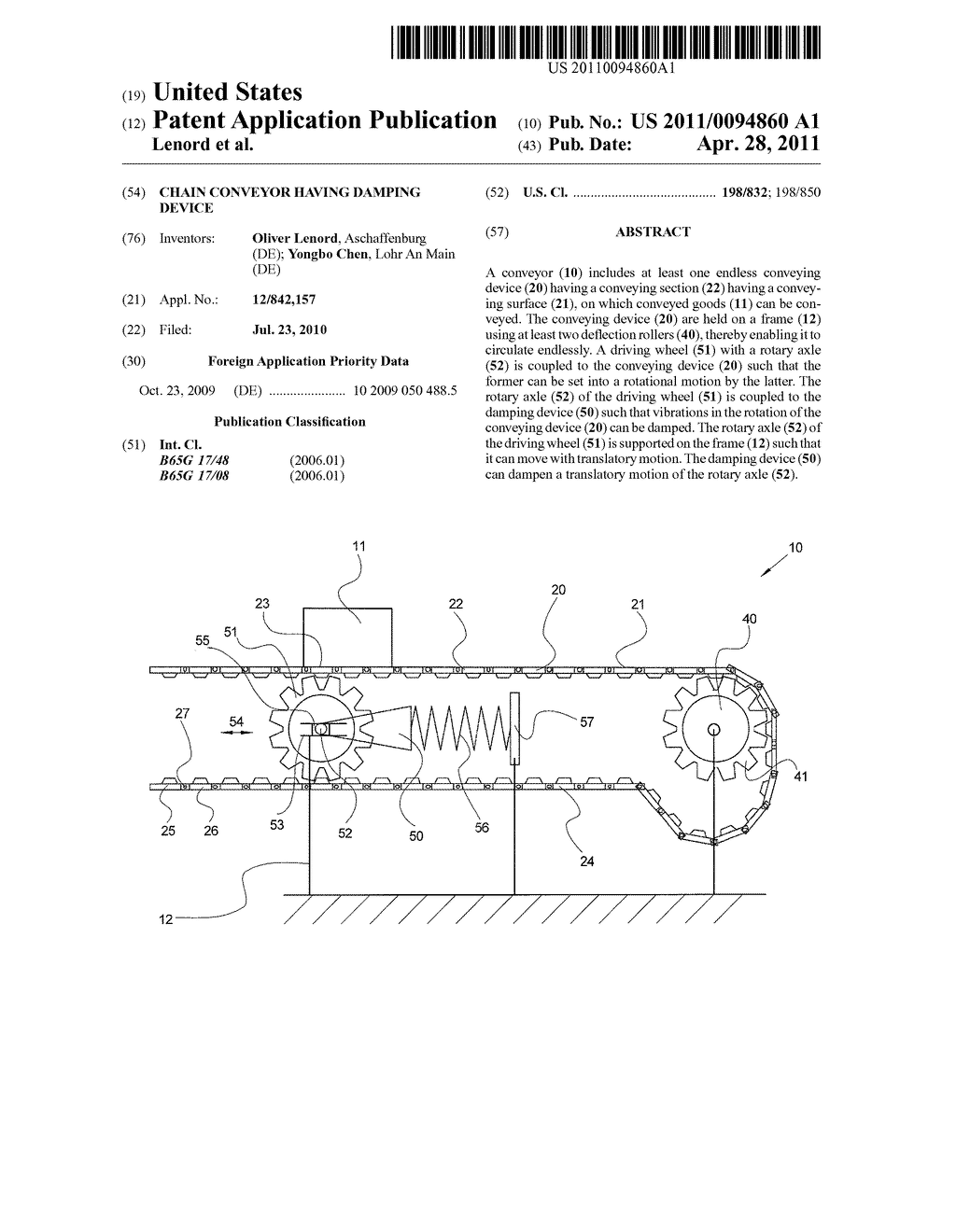 CHAIN CONVEYOR HAVING DAMPING DEVICE - diagram, schematic, and image 01