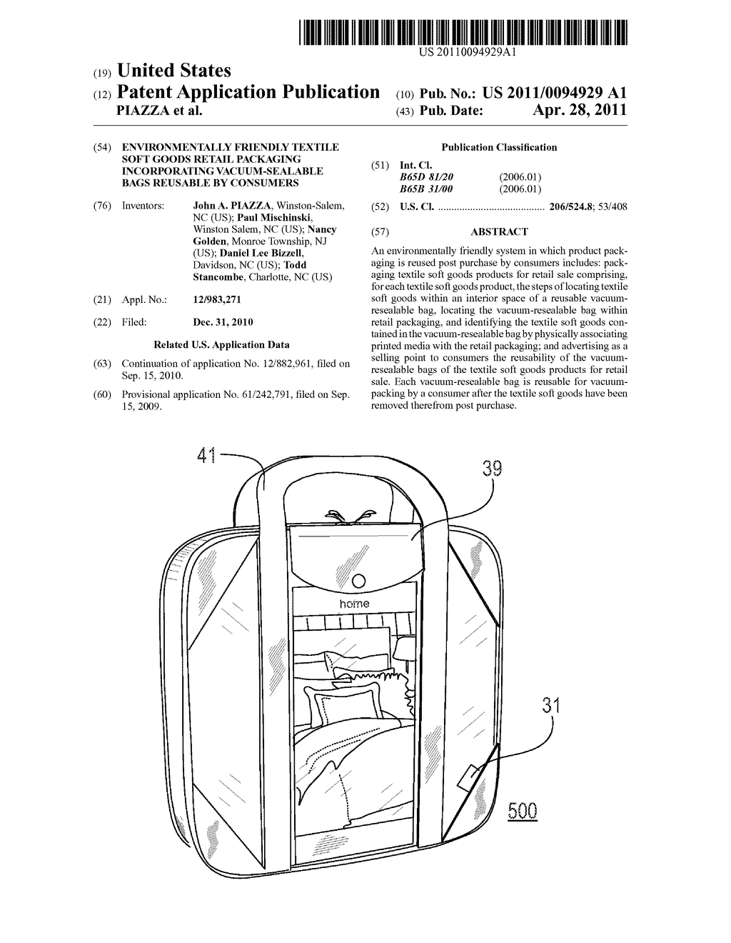 ENVIRONMENTALLY FRIENDLY TEXTILE SOFT GOODS RETAIL PACKAGING INCORPORATING VACUUM-SEALABLE BAGS REUSABLE BY CONSUMERS - diagram, schematic, and image 01