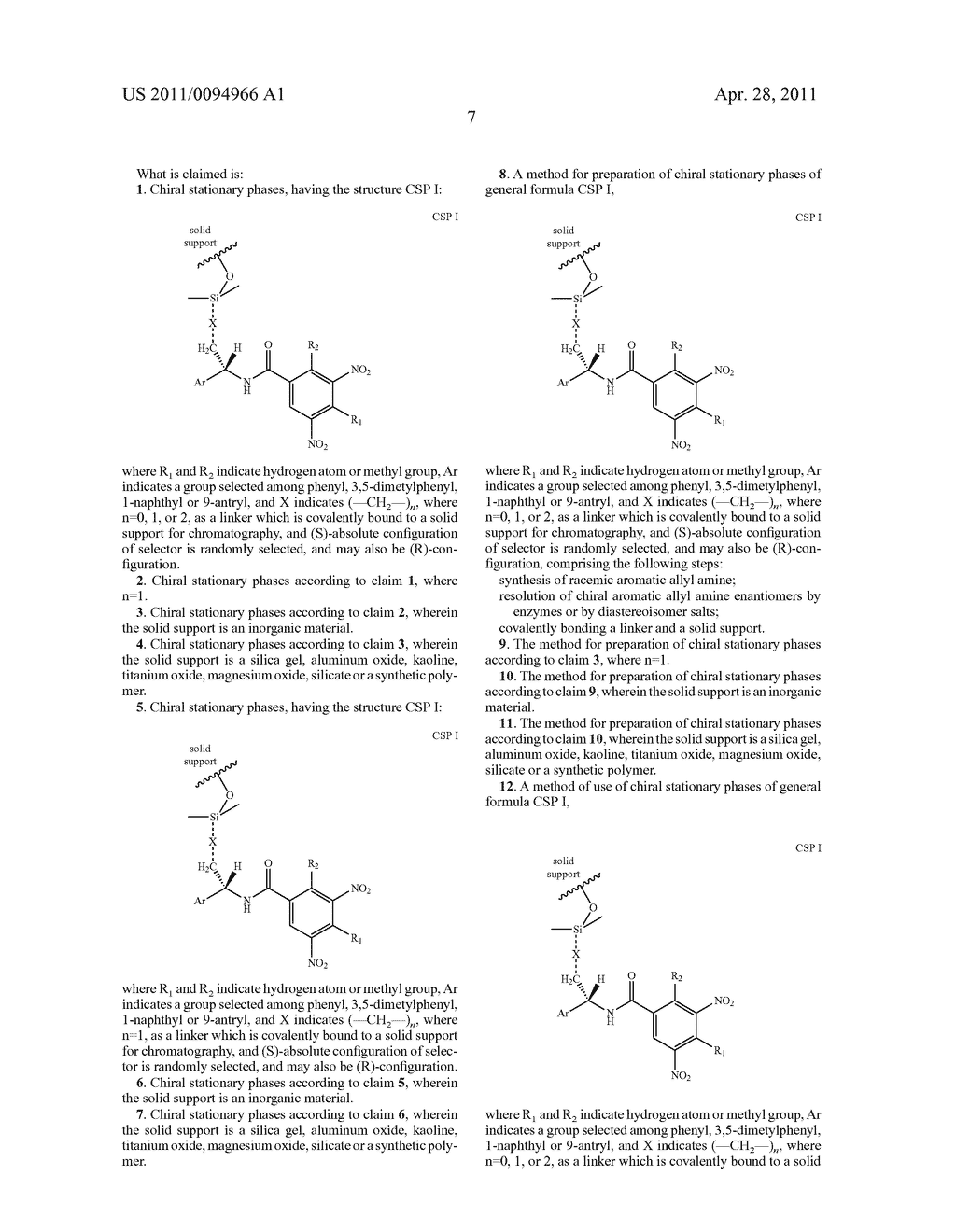 Chiral Stationary Phases For Chromatography Based On Aromatic Allyl Amines - diagram, schematic, and image 14