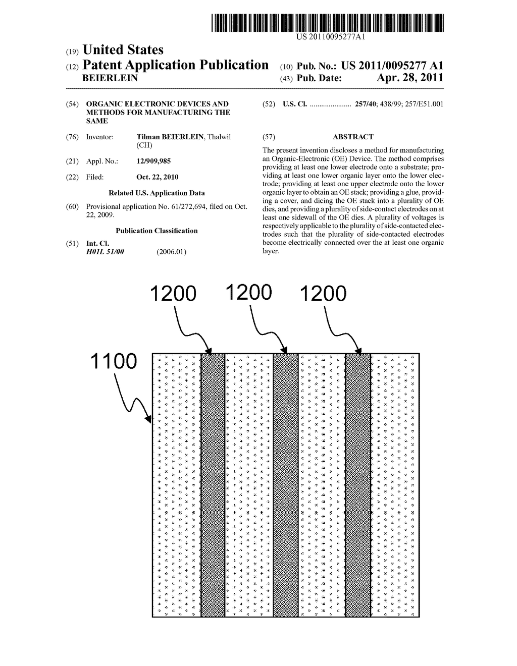 ORGANIC ELECTRONIC DEVICES AND METHODS FOR MANUFACTURING THE SAME - diagram, schematic, and image 01