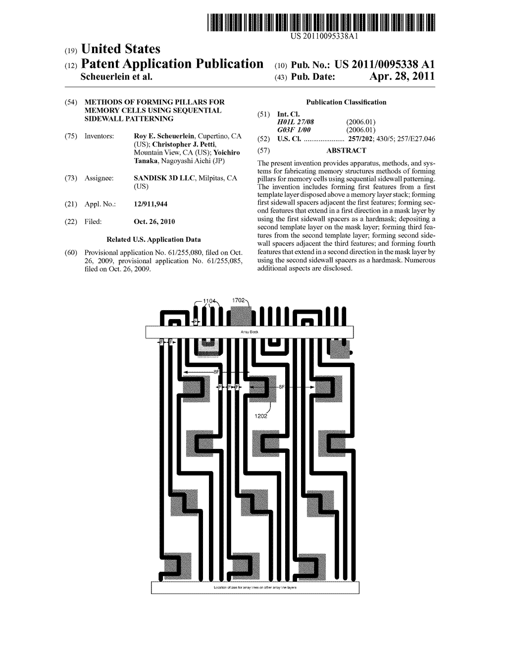 METHODS OF FORMING PILLARS FOR MEMORY CELLS USING SEQUENTIAL SIDEWALL PATTERNING - diagram, schematic, and image 01