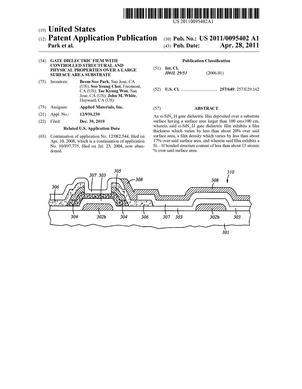 Gate dielectric film with controlled structural and physical properties over a large surface area substrate - diagram, schematic, and image 01